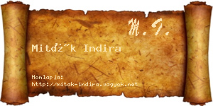 Miták Indira névjegykártya